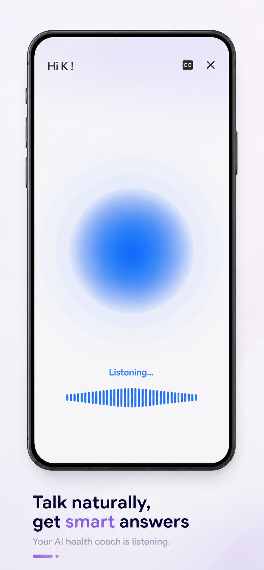 Voice AI health coach listening and responding
